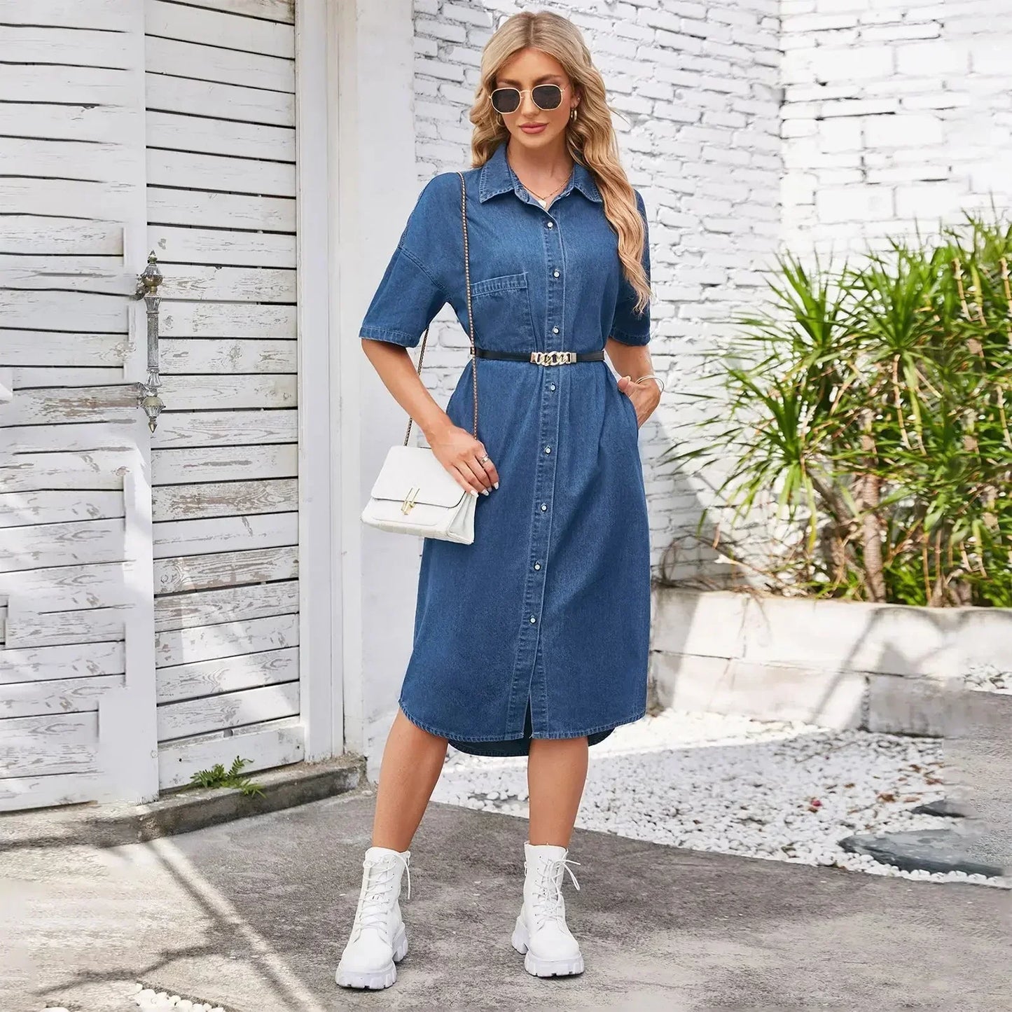 Matilda™ | Stilren Denim Maxiklänning