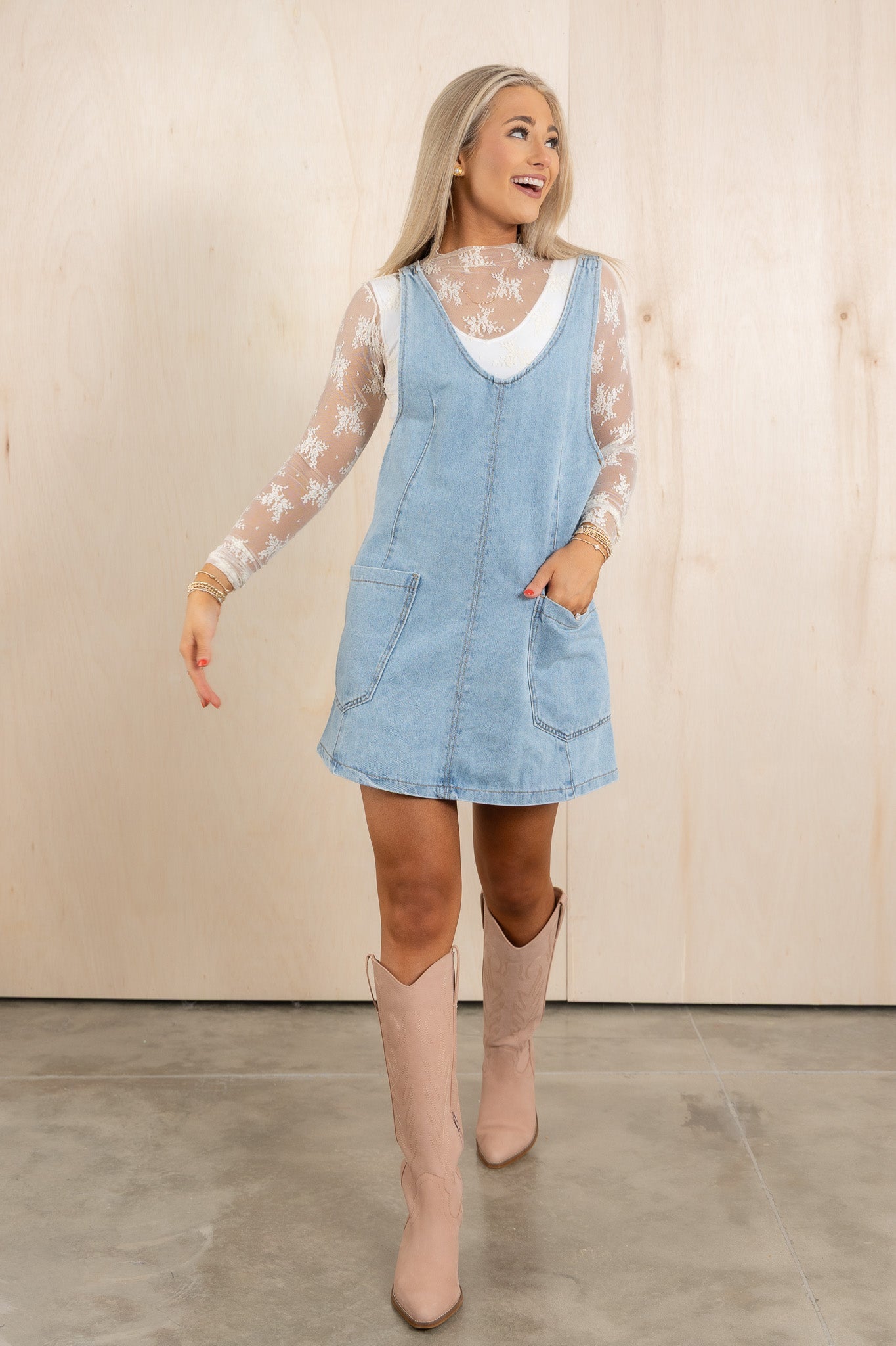 Maja™ | Montana Axelbandslös Jeansjurk