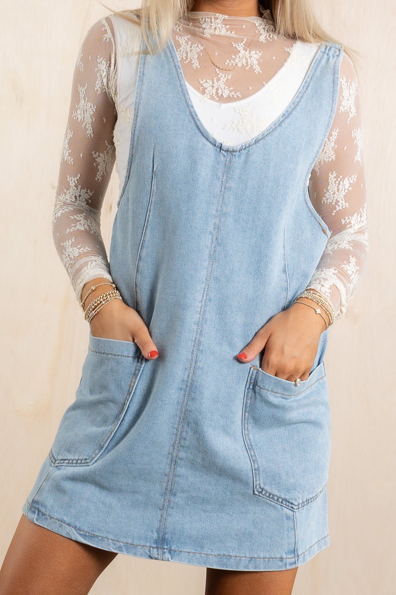 Maja™ | Montana Axelbandslös Jeansjurk