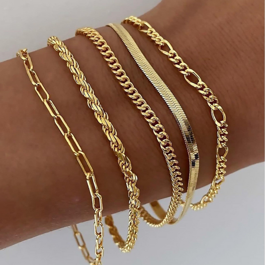 Bella™ | Elegant armbandset med varm guldfinish