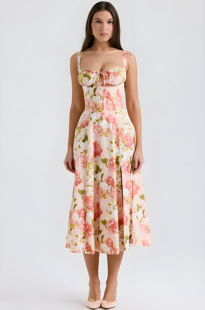 Estelle™ | Midiklänning med snörat korsettliv