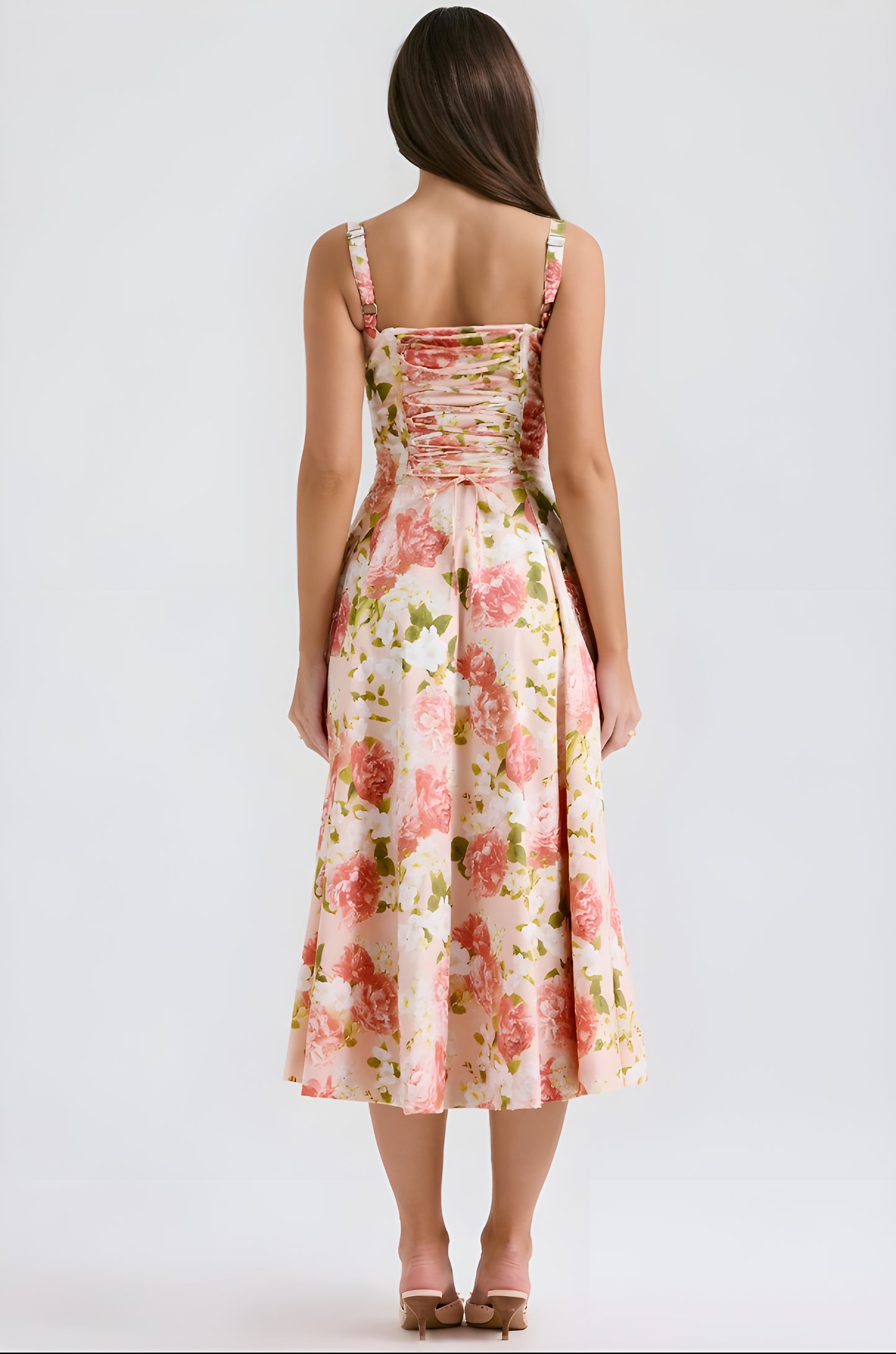 Estelle™ | Midiklänning med snörat korsettliv