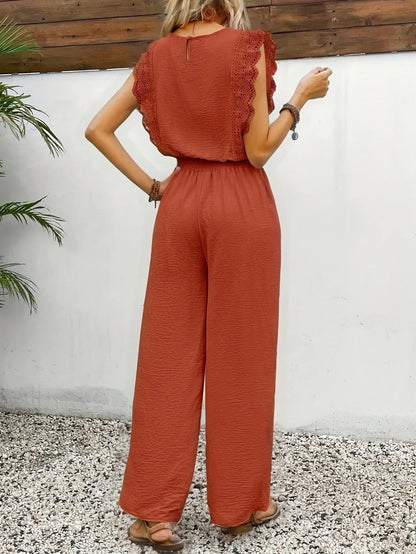 Joline™ | Elegant Spetsblus och Vida Byxor