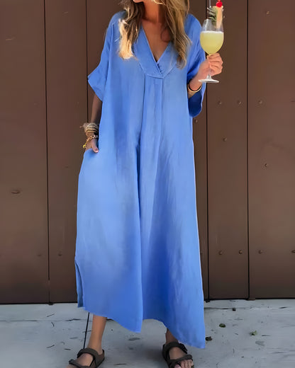 Alva™ | Casual lång bomullsklänning