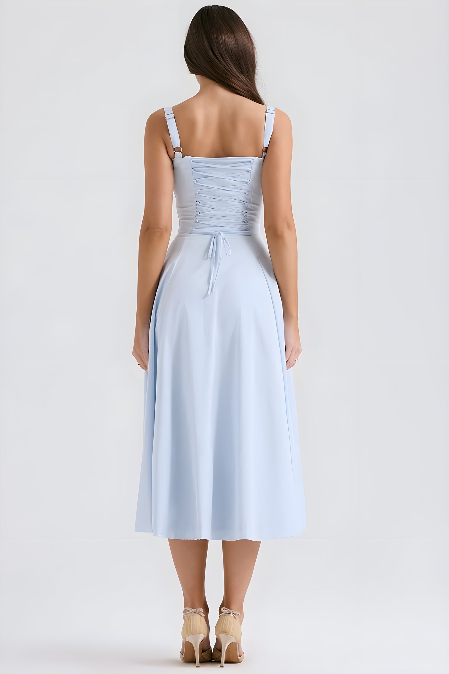 Estelle™ | Midiklänning med snörat korsettliv