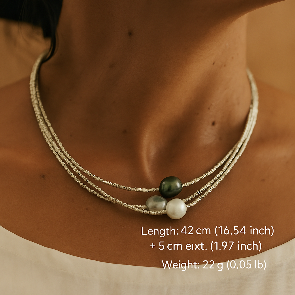 Nora™ | Halsband med vintage sötvattenspärlor