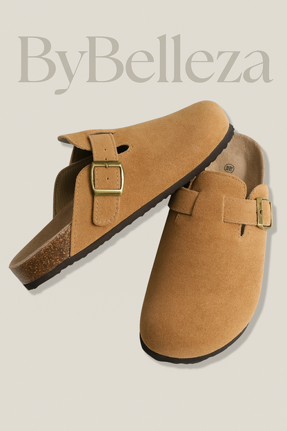 Lovisa™ | Äkta Mocka Träskor från ByBelleza