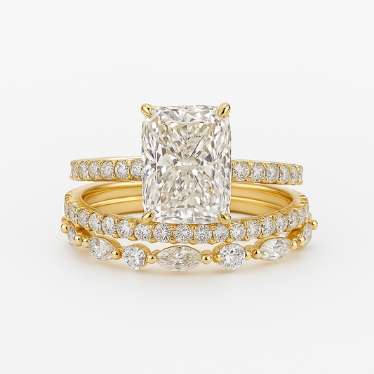 Vendela™ | Ringset i 3 delar med ädel guldfinish