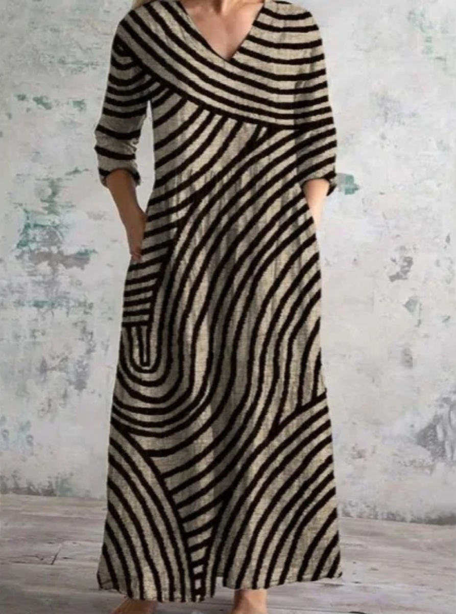 Freja™ | Maxiklänning med vintageblommönster