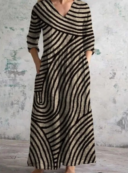 Freja™ | Maxiklänning med vintageblommönster