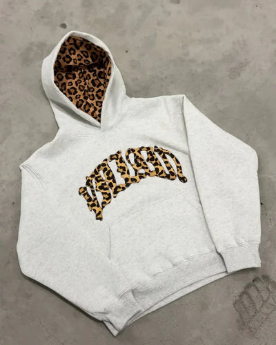 Leopard-träningsset (Hoodie + Shorts)