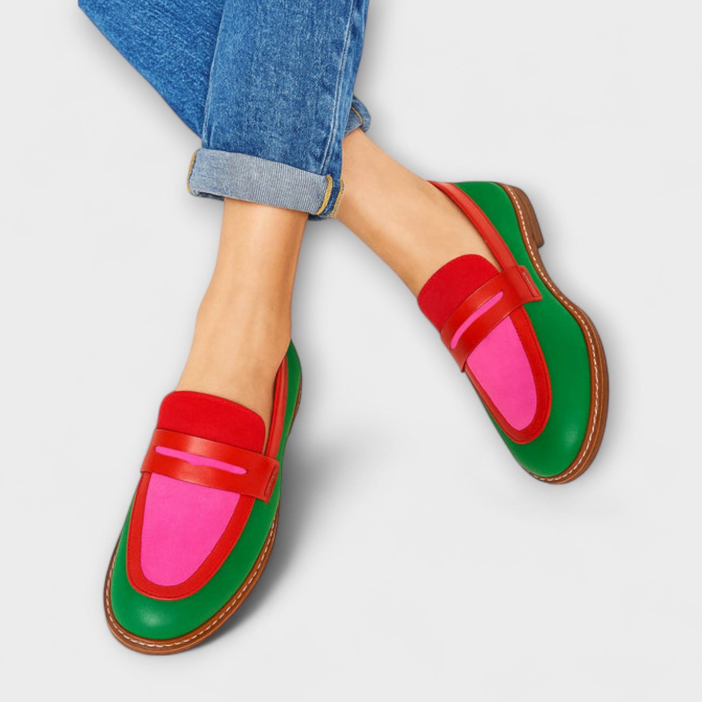 Klara™ | Färgblock Loafers i Casual-stil