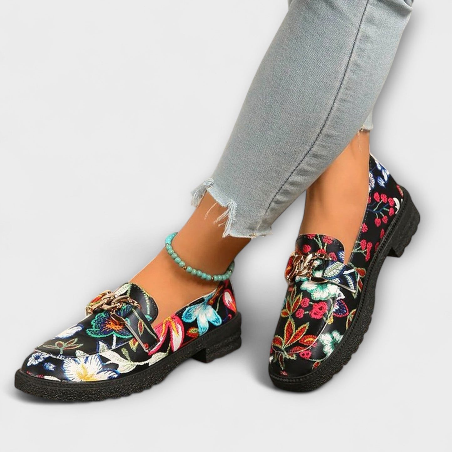 Wilma™ | Flerfärgade Loafers med Blommönster