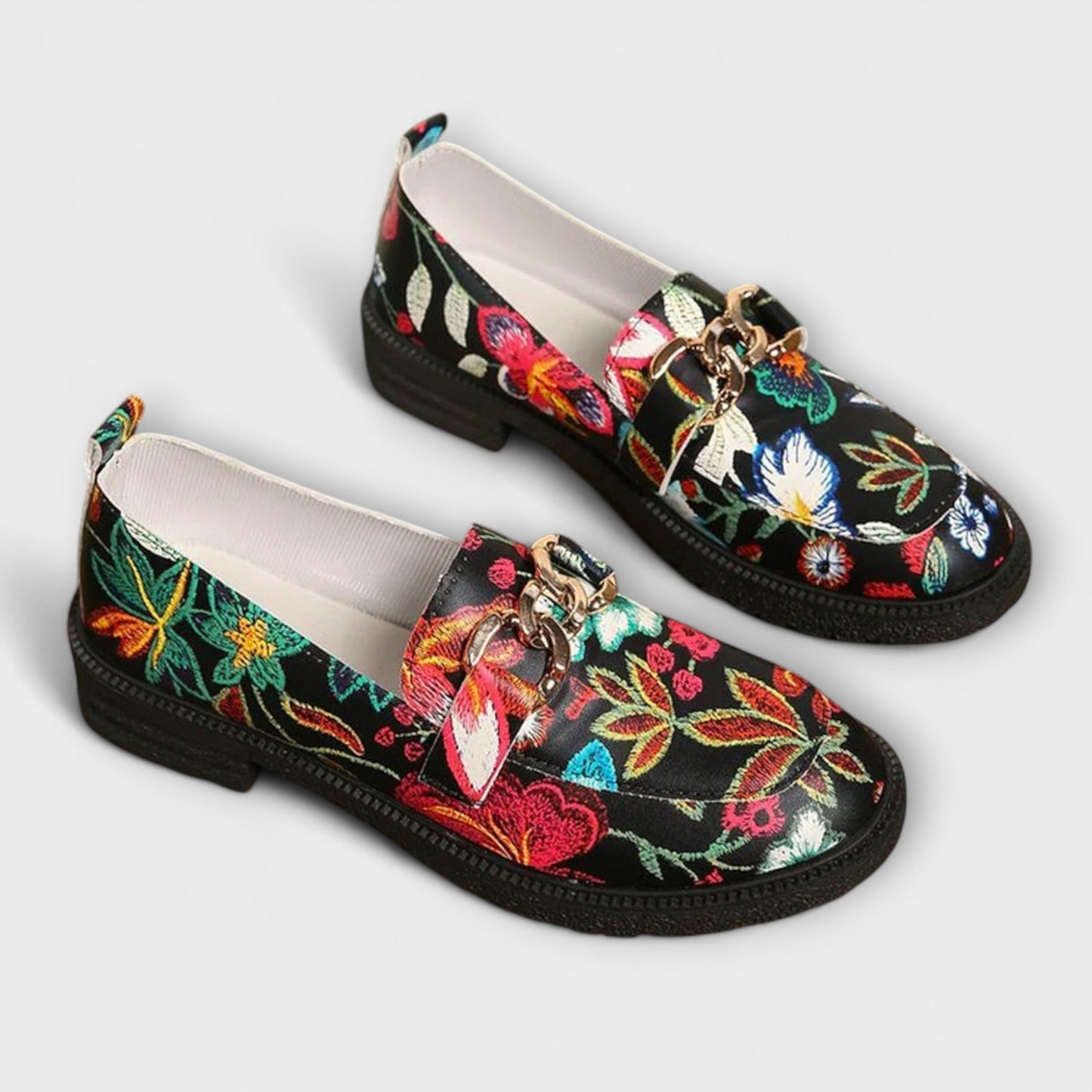 Wilma™ | Flerfärgade Loafers med Blommönster