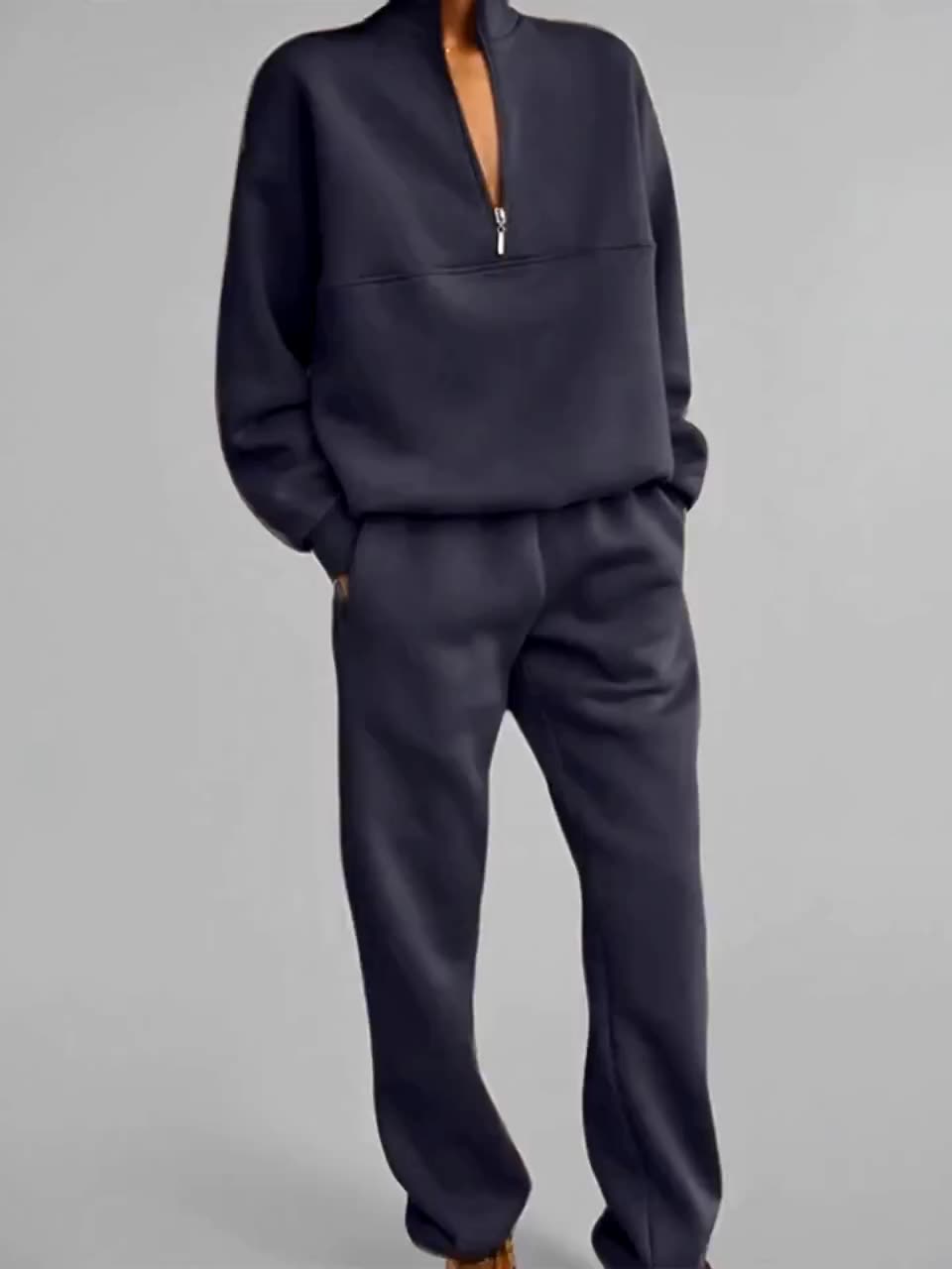 Bella™ | Oversized Half-Zip Tröja – Bekväm och Vardaglig Tröja med Dragkedja