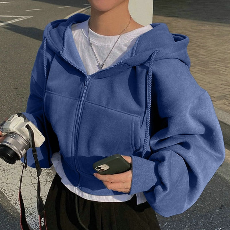 Elin™ | Höst Vinter Huvtröja & Overshirt Dam – Casual Streetwear Zip Up Tröja