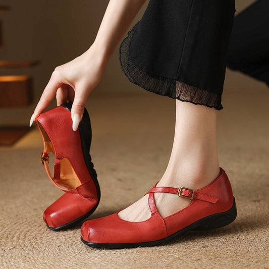 Elina™ | Läder Mary Janes